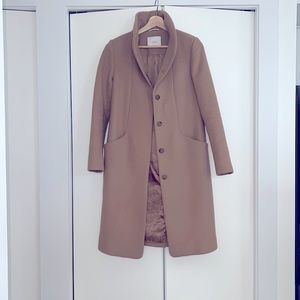 Aritzia Wilfred Cocoon tan wool & cashmere coat
